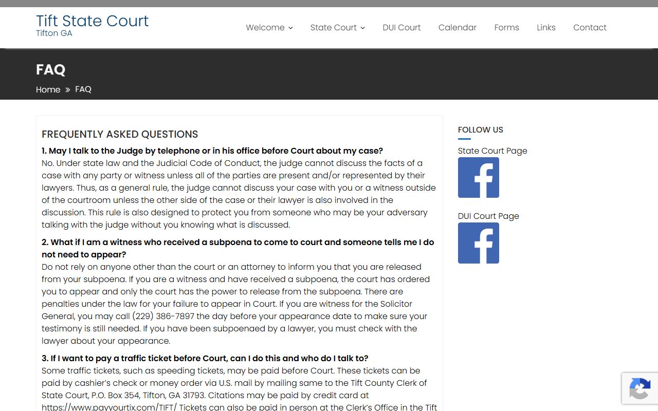 Tift County arrest records State Court FAQ record-copy source