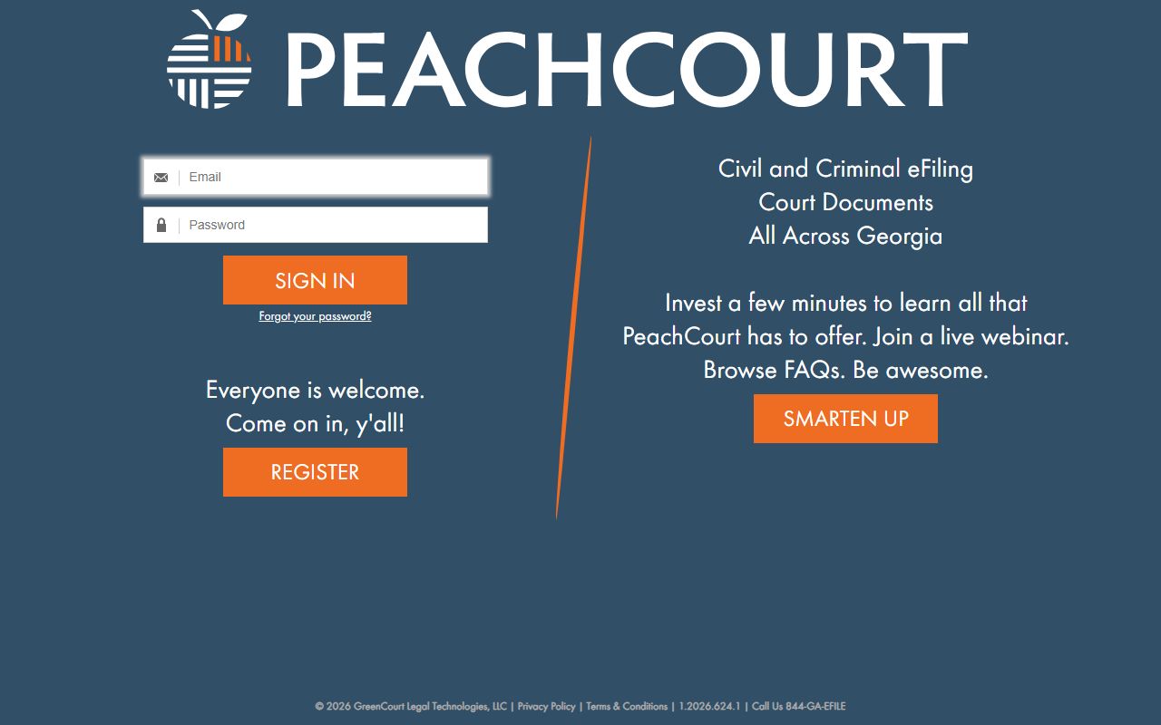 Tift County court records PeachCourt account access page
