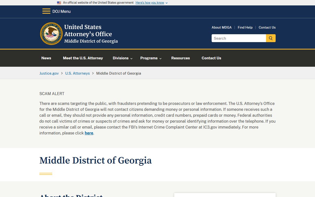 Tift County court records U.S. Attorney Middle District Georgia source
