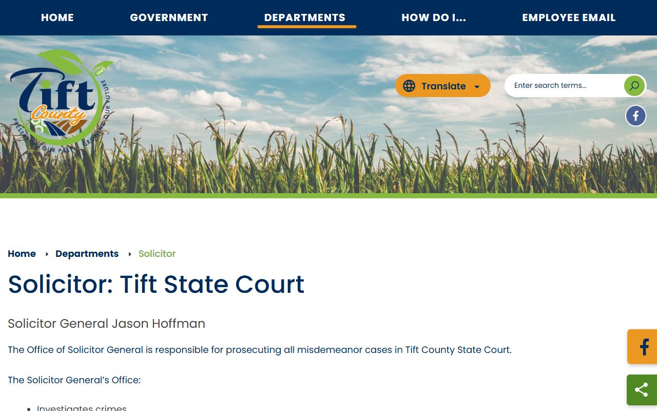 Tift County criminal court records Solicitor-General source